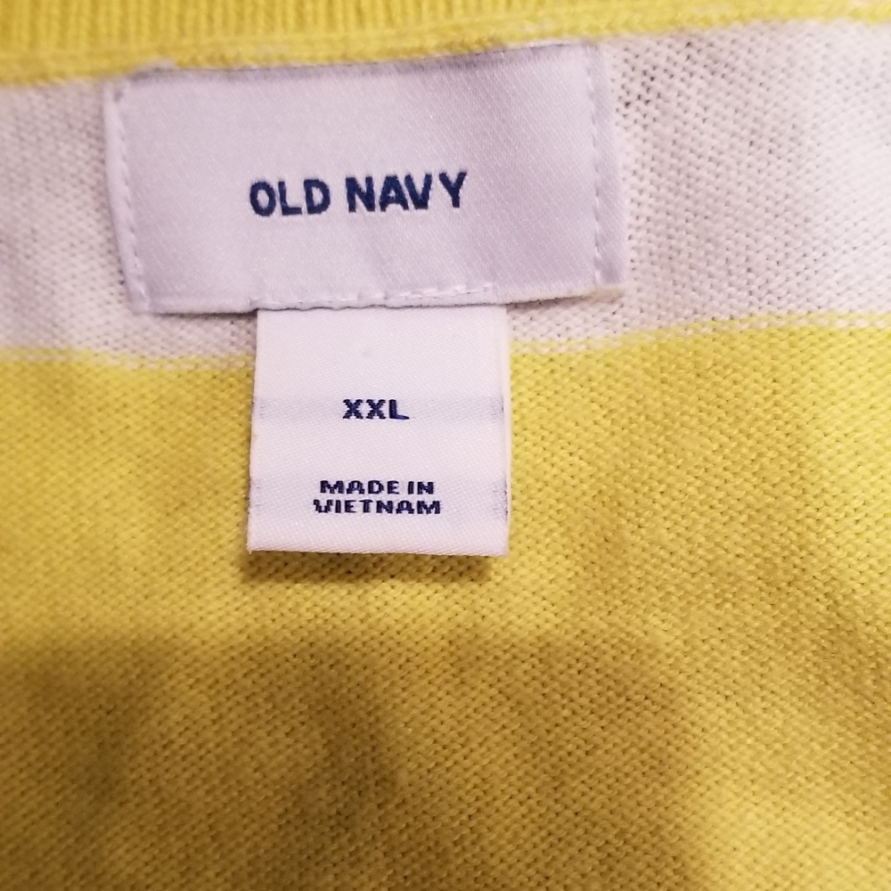 Old Navy Yellow White Striped Sweater Sz X… - Picture 6 of 6